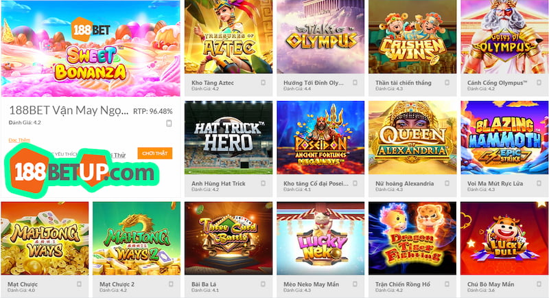 Các sản phẩm Slots Game đỉnh cao tại nhà cái 188BET