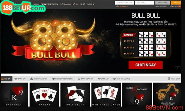 Chơi Bull Bull 188Bet nhận khuyến mãi hấp dẫn