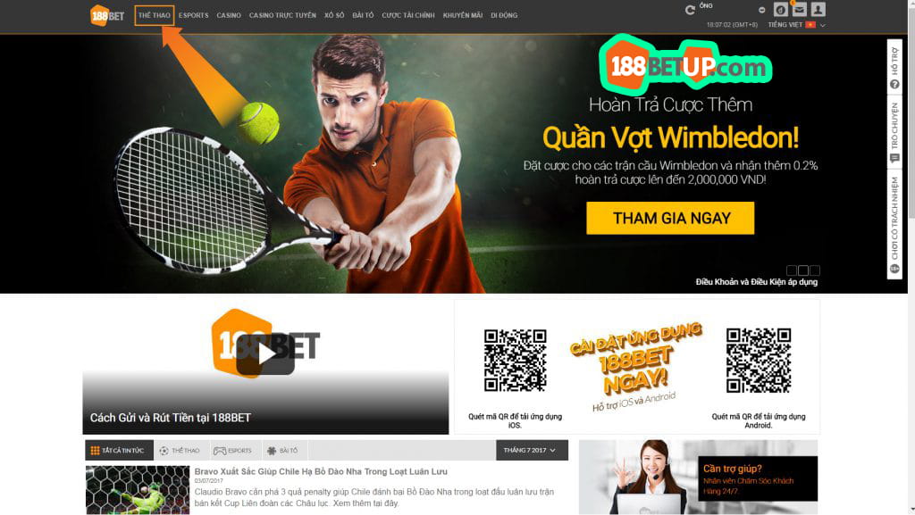 Giới thiệu kèo quần vợt 188BET