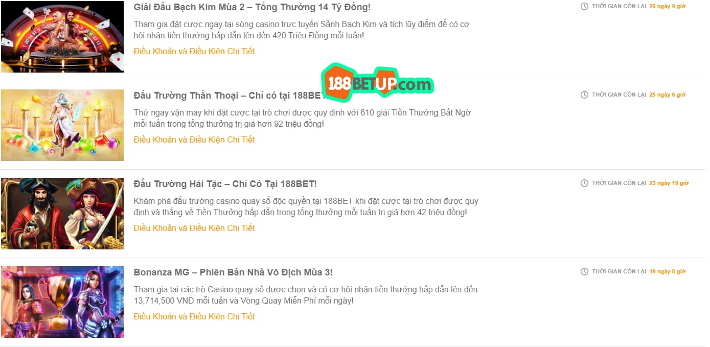 Khuyến mãi hấp dẫn tại 188Bet